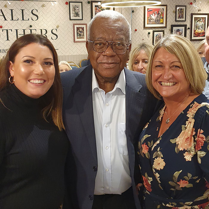 Sir Trevor Mcdonald with Jen and Karen