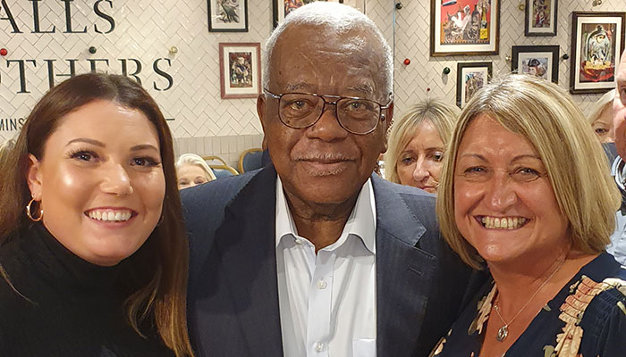 Sir Trevor Mcdonald with Jen & Karen